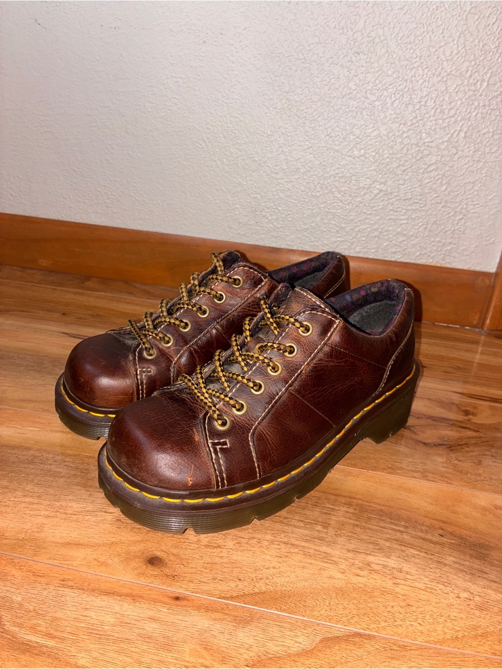 Dr. Martens Women’s Brown Leather Keani Platform Oxford Shoes Vintage Y2k-size 7
